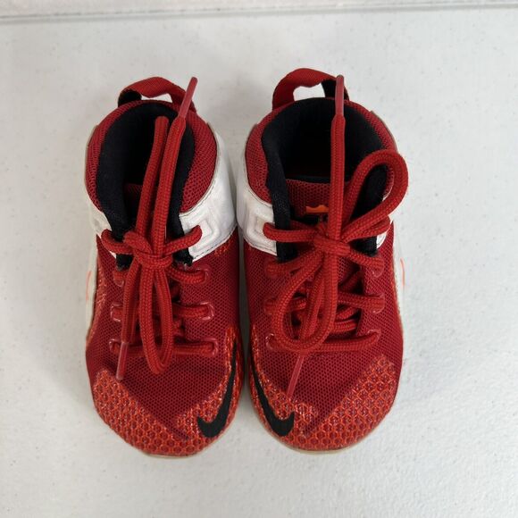 Nike Lebron XII 12 Toddler 5C Red Sneakers Shoes Air Zoom Megafuse Upper - Picture 6 of 11